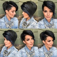 Choppy Hairstyles, Asymmetrical Pixie, Hair Indian, Edgy Short Hair, Undercut Pixie Haircut, Blonde Pixie Cuts, Hair Color Dark, Long Hair Women, Short Hair Styles Pixie