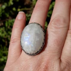 Brand New Handmade Rainbow Moonstone Unique Antique Design Silver Ring. Size 7 925 Stamped Stunning Rainbow Moonstone Silver Statement Ring New To Poshmark? Use Referral Code Kimberlyn222 To Receive $10. Unique Adjustable White Moonstone Ring, Unique White Adjustable Moonstone Ring, Bohemian White Moonstone Ring With Natural Stones, Healing Moonstone Ring With Natural Stones, Handmade White Moonstone Sterling Silver Ring, Handmade White Moonstone Ring In Sterling Silver, Mystical White Moonstone Ring In Moon Shape, Moonstone Ring With Large Stone For Healing, White Moon-shaped Jewelry With Natural Stones