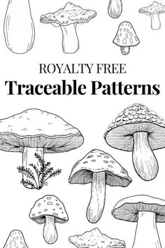 the royally free traceable patterns for mushrooms