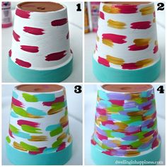 the steps to make a painted paper vase