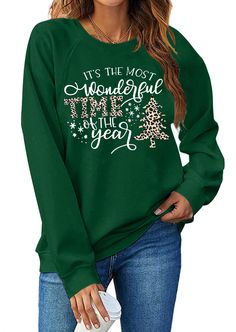 PRICES MAY VARY. Outstanding Design : Merry christmas sweatshirts for women, christmas tree printed shirts, xmas sweatshirt, red buffalo plaid christmas tee tops, leopard graphic tee, christmas trees sweatshirts, casual woman raglan long sleeve sweatshirt and classic round neck design is match with anybody. An Ideal Christmas Gift : Wonderful gift for christmas, perfect xmas gift shirts, could give this sweatshirt for yourself, friends, colleague, schoolmates, mom, sister, grandma or family memb Comfortable Fit Crew Neck Winter Tops, Comfortable Crew Neck Tops For Winter, Comfortable Fit Crew Neck Tops For Winter, Casual Christmas Sweatshirt With Letter Print, Winter Holiday Relaxed Fit Tops, Green Letter Print Tops For Winter, Winter Holiday Tops With Relaxed Fit, Relaxed Fit Winter Holiday Tops, Christmas Sweatshirt With Letter Print