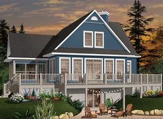 this is an artist's rendering of a house with porches and balconies