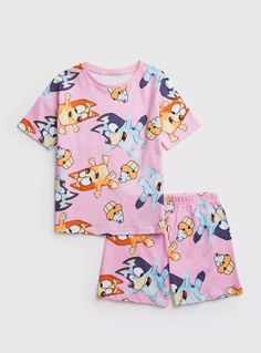 Dog Shorts, Silk Production, Pink Cartoon, Summer Cartoon, Tu Clothing, Pajama Outfits, Baby Skirt, Summer Pajamas