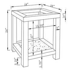 the measurements for an end table