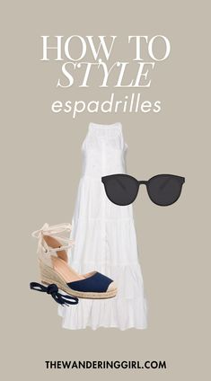 Save this pin for 15+ classy espadrille outfit ideas for summer and spring! If you want to wear platform espadrille outfits, black espadrilles outfits, wedge espadrilles outfits, outfits with espadrilles sandals, or white wedge espadrilles outfits, you'll love these ideas. Tap to learn how to style espadrille outfits now! Platform Espadrilles Outfit, Espadrilles Outfit Summer, Espadrille Wedges Outfit, How To Style Espadrilles, How To Wear Espadrilles, Espadrilles Outfits, French Inspired Outfits, Wedge Sandals Outfit