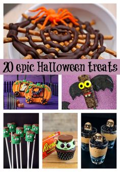 some halloween treats are on display with the words,'20 epic halloween treats '