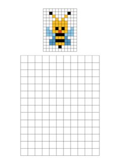 a cross stitch pattern with a bee on it