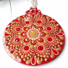 Personalized Hand Painted Wooden Bauble Mandala Ornament for Chinese New Year 2024 Home Decoration | Original Dot Art Mandala Painting by 'EvArtes ©️ | #chinesenewyear #2024 #theyearofdragon #redandgold #mandalapendant #luckycharm #mandalaornament #dotmandalaart #mandalapainting #woodenbauble #dotart #ornaments #Housewarminggift #homedecor #decorations #newyear #partycelebration #chinesegifts #lunarnewyear #oriental #chinesezodiac #china #geometric #bohodecor #bohodecor #chineselantern #dragon Mandala Painting, Using Acrylic Paint