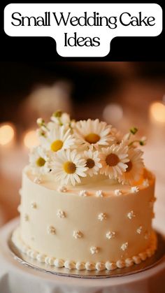 A simple, elegant small wedding cake with minimalist decorations, perfect for an intimate celebration. Cake Styles