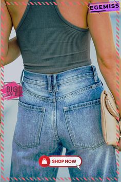 Casual Solid Ripped Boot Cut Denim Jeans Boot Cut Denim, Boot Cut, Denim Jeans, Boots