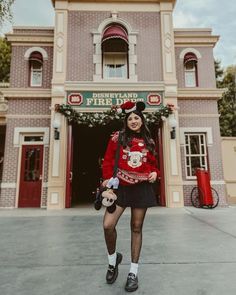 christmas disney outfit Christmas Outfit Disney World, Disney Christmas Cardigan, Epcot Outfit Ideas Christmas, Disney Skirt Outfits Women, Christmas In Disneyland Outfit, Disney In Christmas Outfit, Women’s Christmas Disney Outfit, Fashion Disney Outfits, Disney Xmas Outfit