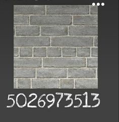 a brick wall with the number 50973513 in it and an image of a