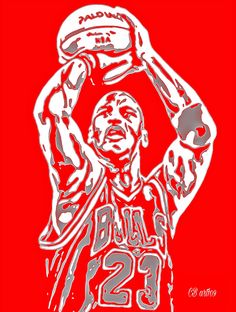 a drawing of a basketball player holding a ball above his head with the number 22 on it