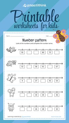 printable worksheet for kids to practice number patterns