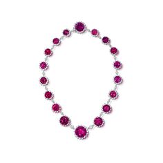 Rhodolite Garnet and Diamond Necklace Stephen Silver, Necklaces Dainty, Platinum Necklace, Ruby Jewellery, Bulgari Jewelry, Lavender Jade, Bvlgari Jewelry, Necklace Emerald, High Jewellery