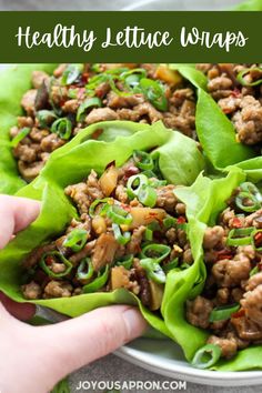 lettuce wraps filled with meat and vegetables