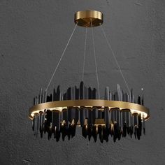 Metavaya Chandelier Dia 60cm x H 21cm / L 23.6" x H 8.3" / Black / Warm White Midnight Shadow Chandelier 662668877273 M202403211-4 Metal Midnight Shadow Chandelier Shadow Chandelier, Entryway Living Room, The Midnight, Metal Lighting, The Shadows, Intricate Design, Warm Light, Warm White, Led Bulb