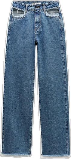 Zara Straight Leg Jeans For Streetwear, Zara Denim Jeans For Streetwear, Zara High Rise Jeans With Belt Loops, Zara Straight Leg Jeans With Belt Loops, Zara Trendy Straight Leg Jeans, Jeans With Belt, Shirt Blouses Tops, Blazer Vest, Back Patch