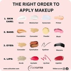 Order To Apply Makeup, Makeup Cantik, Makeup Order, Simple Makeup Tips, Makeup Artist Tips, Makeup Help, Face Makeup Tips, Face Makeup Tutorial, Apply Makeup