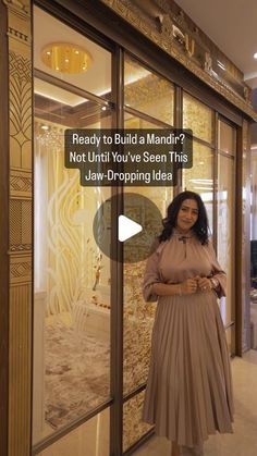 a woman standing in front of a glass door with the words ready to build a mandi? not until you've seen this jaw - dropping idea