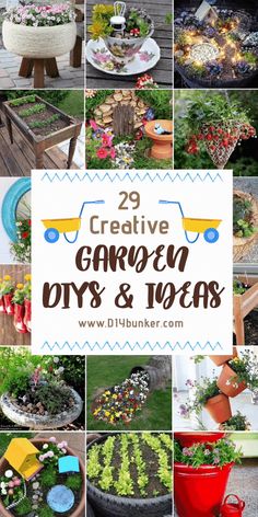 several different types of garden diys and ideas