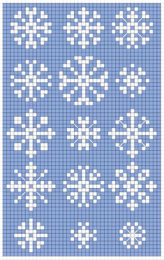 a cross stitch pattern in blue and white