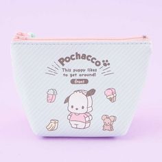 Pochacco Healthy Living Purse - Blippo Kawaii Shop Kawaii Bags With Card Slots For Everyday Use, Kawaii Coin Purse For Daily Use, Kawaii Pouch Coin Purse For Daily Use, Kawaii Coin Purse Pouch For Daily Use, Kawaii Daily Use Coin Purse, Kawaii Coin Purse With Zipper For Daily Use, Cute Rectangular Coin Purse With Zipper, Kawaii Coin Purse With Zipper, Study Atmosphere