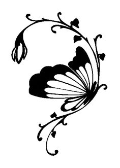 a black and white drawing of a butterfly