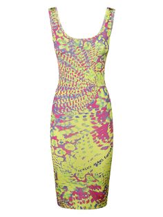 90% Viscose, 10% Elastane Versace Butterfly Dress, Versace Chainmail Dress, Vintage Versace Dress Purple 2003, Jean Paul Gaultier Pink Dress, Versace Print Bodycon, Green Dress Casual, Versace Dress, Versace Jeans Couture, Versace Jeans