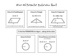 four different angles are shown in the worksheet for an area and perimeter task