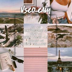 a collage of photos with the words v - lo - cam on it and an image of eiffel tower in the background