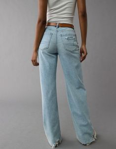 AE Dreamy Drape Stretch Super High-Waisted Baggy Wide-Leg Jean White Jeans Men, Athletic Fit Jeans, Jeans Street Style, Comfy Jeans, Ae Jeans, Hot Style, Jean Trends, Relaxed Jeans, Curvy Jeans