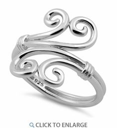 Sterling Silver Double Twin Swirl Ring Silver Rings For Men, Silver Pendant Lighting, Stained Glass Jewelry, Swirl Ring, Lovely Ring, Rings Jewelry, Glass Jewelry, Wholesale Jewelry, Sterling Ring