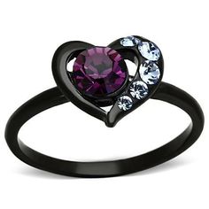 Our jewelry is not just metal, it is a piece of nature with millions of years of perfection to now enhance your look. Stainless Steel Round Amethyst CZ Crystal Purple Heart Black Women's Ring 5-11 Anillo Para Mujer Description: 1. Never Fades, Never Tarnishes, Never Discolors 2. 100% Brand New 3. Lasts Forever if Treated With Care Metals Type: Stainless steel Made in the USA – Premium Quality - Better Customer Service from (USA) – Environmentally Friendly - Fast Shipping ||[ OUR GUARANTEES ]|| ✔ The Bling Ring, Purple Rings, Stainless Steel Ring, Crystal Ring, Pretty Rings, Dieselpunk, Gothic Jewelry, Black Stainless Steel, Stainless Steel Rings