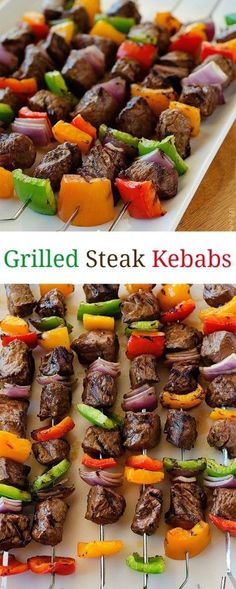 grilled steak kebabs on skewers are ready to be served in the oven