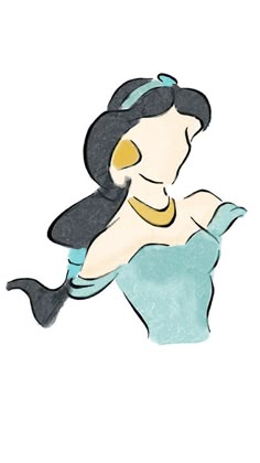 an illustration of a woman in a blue dress