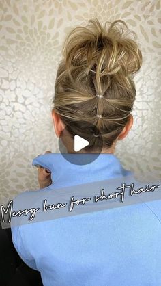 Easy Gym Updos For Medium Hair, Short Teacher Hairstyles, Underneath Braid Bun, Ponytails For Bob Hair, Easy Pigtails For Short Hair, Quick Easy Hair Updos Medium Hairstyle Ideas, Easy Bun Short Hair Simple, Low Mini Buns Hair, Medium Short Hair Updo Easy