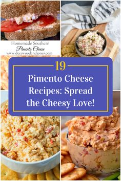 Collage of 4 pimento cheese recipes. Cream Cheese Pimento Cheese Recipe, White Pimento Cheese Recipe, Pimento Cheese Recipe Easy, Best Pimento Cheese, Pimento Cheese Recipe, Cheese Ball Recipes Easy, Pimento Cheese Dip, Cheese Game, Pimento Cheese Sandwiches