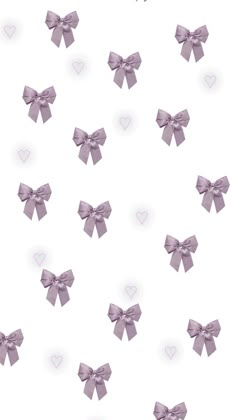 purple bows and hearts on a white background