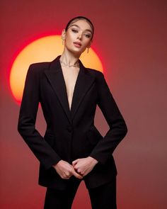 -blazer length along the back 27 1/2 inches or 70 cm -sleeve length 24,4 inches or 62 cm -pants length along the side seam 45,2 inches or 115 cm -inseam length (from the crotch to the bottom) 35,4 inches or 90 cm 2-piece womens blazer trouser suit for office, business meetings, formal events and special occasions. Also perfectly combines with sneakers so after a long and tiring business day you can change you heels to sneakers and still look chic. DETAILS -  straight pants -  high rise -  blazer is buttoned -  lined -  front pockets (not functional)  -  padded shoulders MATERIAL Premium quality suiting fabric, which consists of viscose mostly and a bit of polyester and elastane SIZES The models in photos are wearing a size S (4) Available in 4 sizes: 2 US numeric  BUST 32-34 inches or 82-8 Office Suit For Women, Black Pantsuit, Office Suit, Trouser Suit, Single Breasted Blazer, Womens Blazer, Suit For Women, Black Office, Office Business