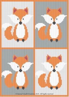 four different pictures of the same fox