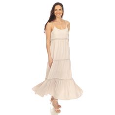 Our Tiered Ruffle Maxi Dress is designed to make you feel and look your best. The scoop neck adds a touch of sophistication, and the adjustable spaghetti straps ensure a personalized and comfortable fit. Features an exquisite lace detail, the tiered ruffle design adds depth and movement to the dress. Pair it with sandals and a sun hat for a chic daytime look or elevate it with heels and jewelry for an evening ensemble. Ruffle Maxi Dress, Ruffle Design, Tie Dye Maxi, Sleeveless Dress Summer, Tiered Maxi Dress, Ruffled Maxi Dress, White Mark, Maxi Dress Blue, Look Your Best