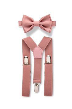 Dusty Rose Suspenders & Dusty Rose Bow Tie Dusty Rose Bow Tie, Dusty Rose Wedding Theme, Rose Wedding Theme, Dusty Pink Weddings, Bearer Outfit, Dusty Rose Wedding, Bowtie And Suspenders, Ring Bearer Outfit, Pink Bow Tie