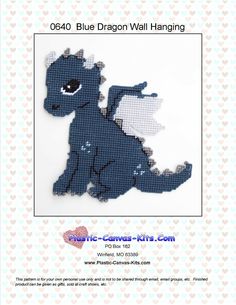 the blue dragon wall hanging pattern is shown