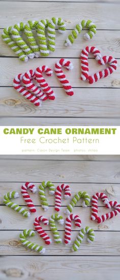 candy cane ornament free crochet pattern