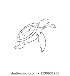 a line drawing of a sea turtle