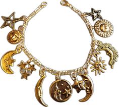 Sun Bracelet, Victorian Costume, Moon Bracelet, Victorian Vintage, Recycled Fashion, Moon Stars, Fashion Costume, Bracelet Handmade, Star Charms