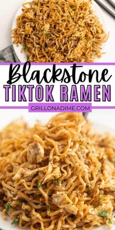 black stone tiktok ramen on a plate with chopsticks