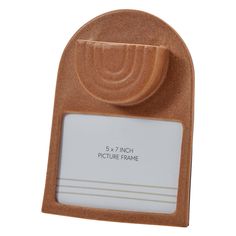 a small wooden object with a business card holder on it's front and bottom