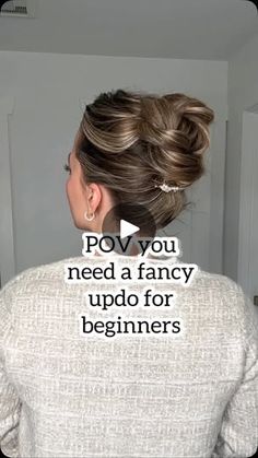 1.1K reactions · 17 shares | POV you need a fancy updo for beginners and find this one! Need an updo for a holiday part but suck at hair? I got you. Give this one a go! 
-
#longhairupdo #messybuntutorial #highbunupdo #updovideo #christmashairstyles | Lainey Ostrom Fancy Updo, Women's Haircuts, Hair Tricks, Messy Bun Tutorial, Bun Updo, Long Hair Updo, Christmas Hairstyles, New You, I Got You